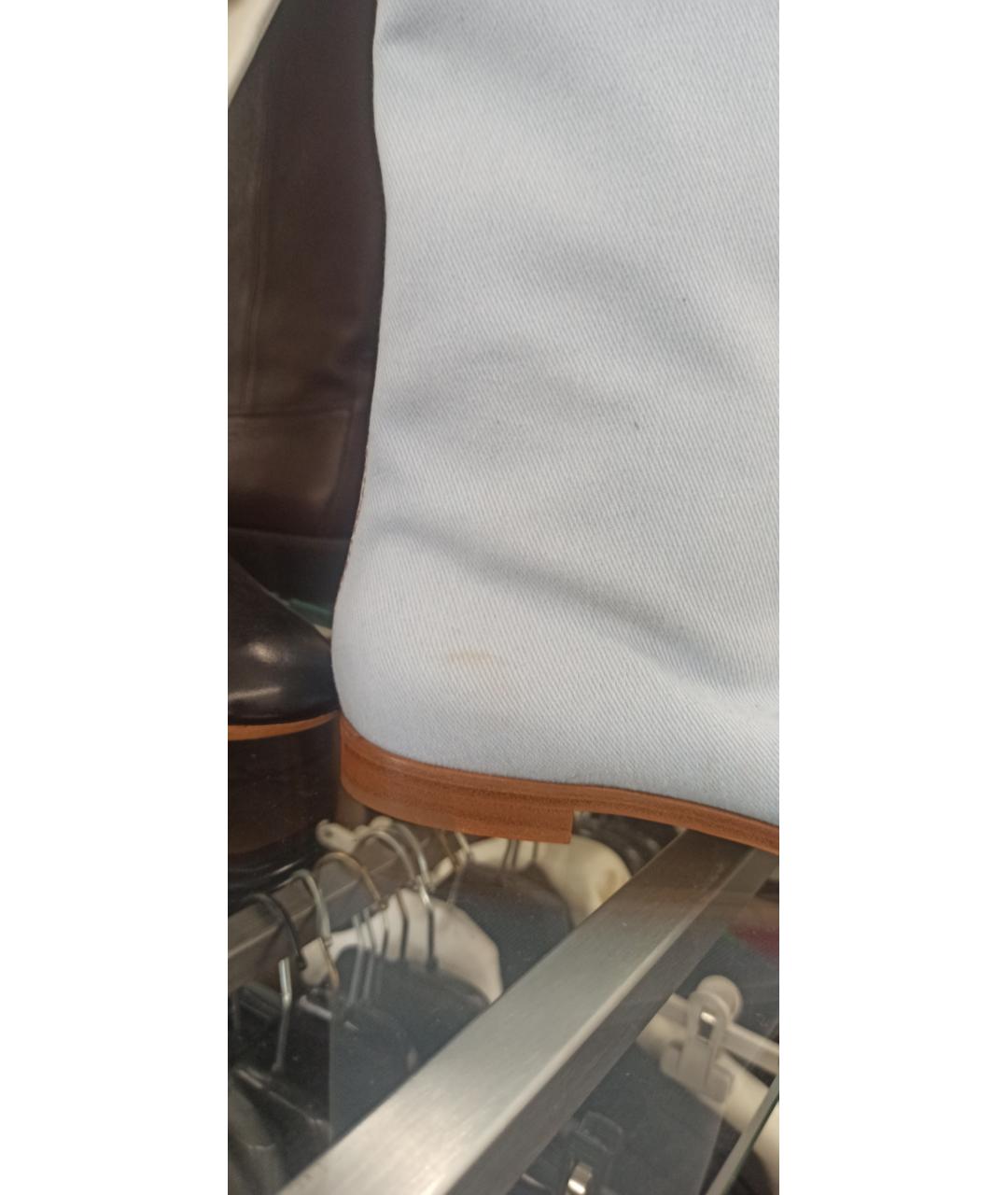 SERGIO ROSSI Голубые текстильные сапоги, фото 8