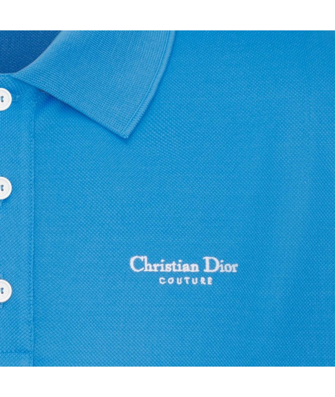 CHRISTIAN DIOR PRE-OWNED Синее поло с коротким рукавом, фото 3