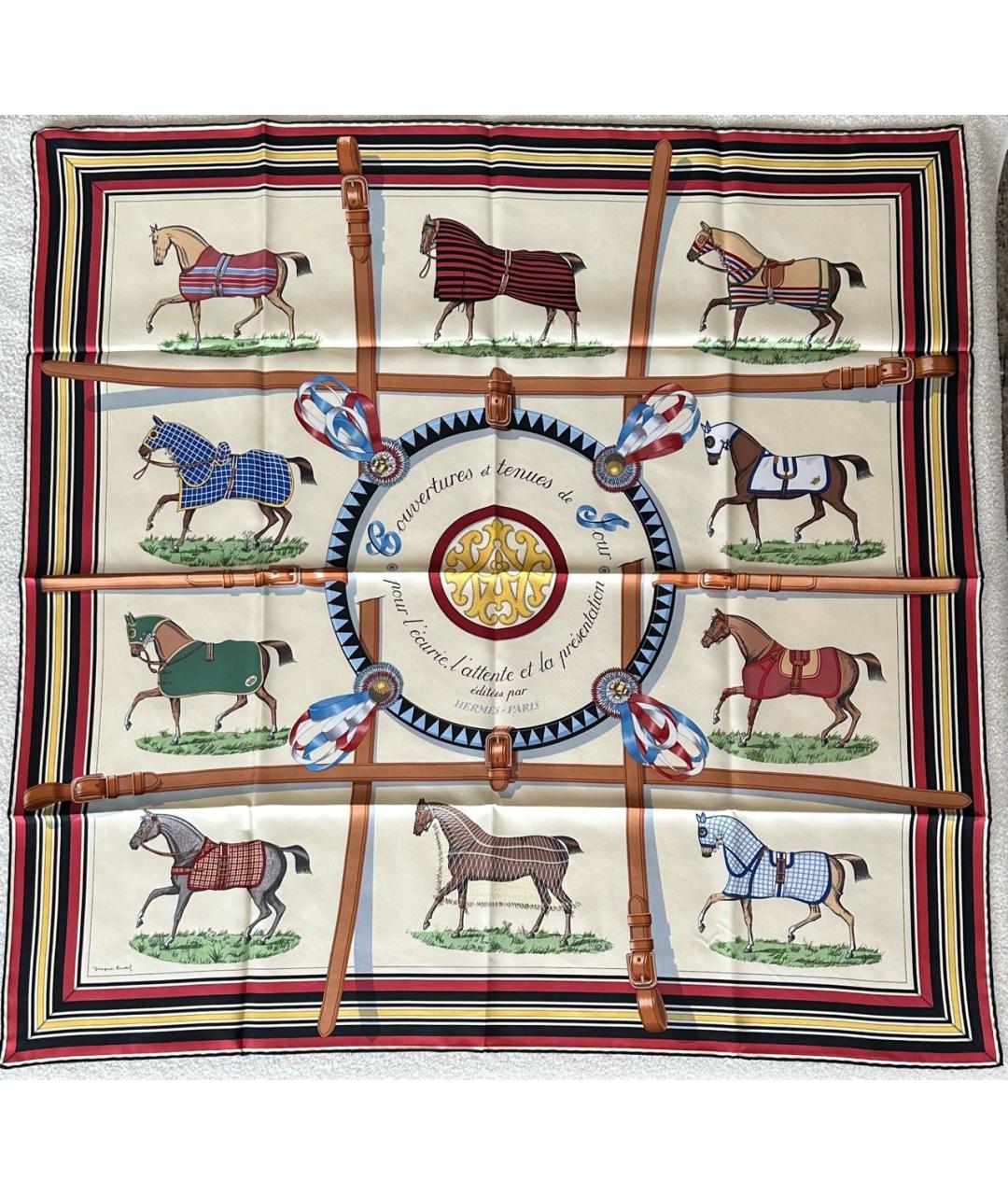 HERMES Мульти шелковый платок, фото 4