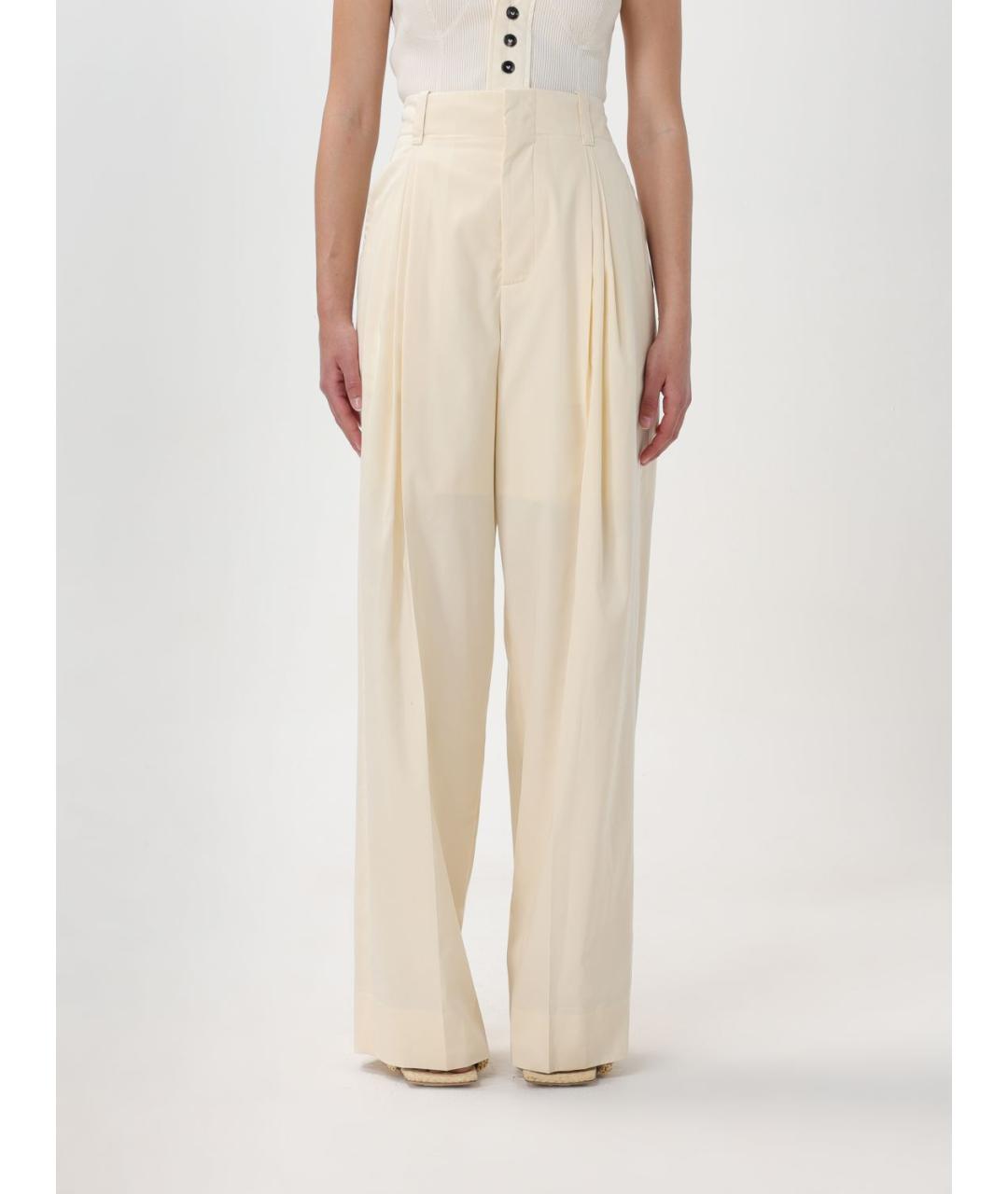 BOTTEGA VENETA Белые прямые брюки, фото 2