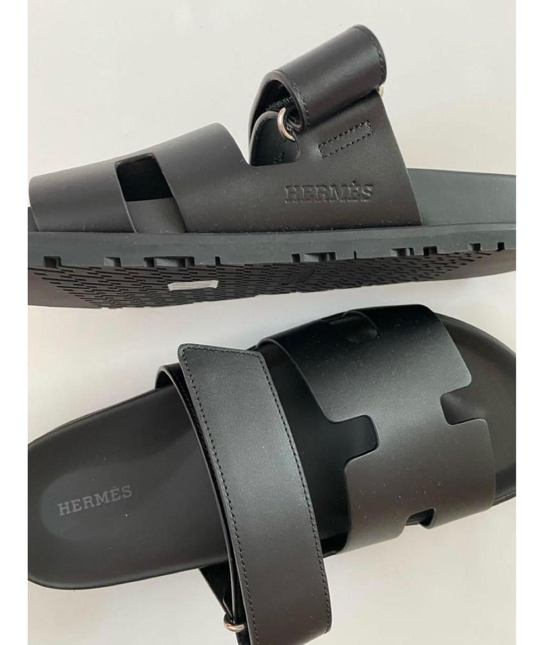 HERMES PRE-OWNED Черные кожаные сандалии, фото 5