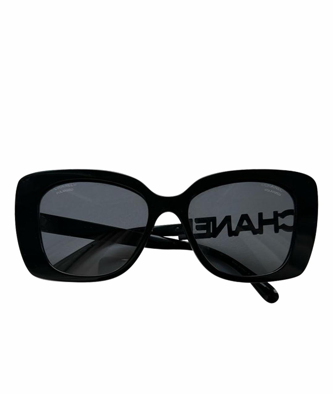 CHANEL Черные пластиковые солнцезащитные очки, фото 1
