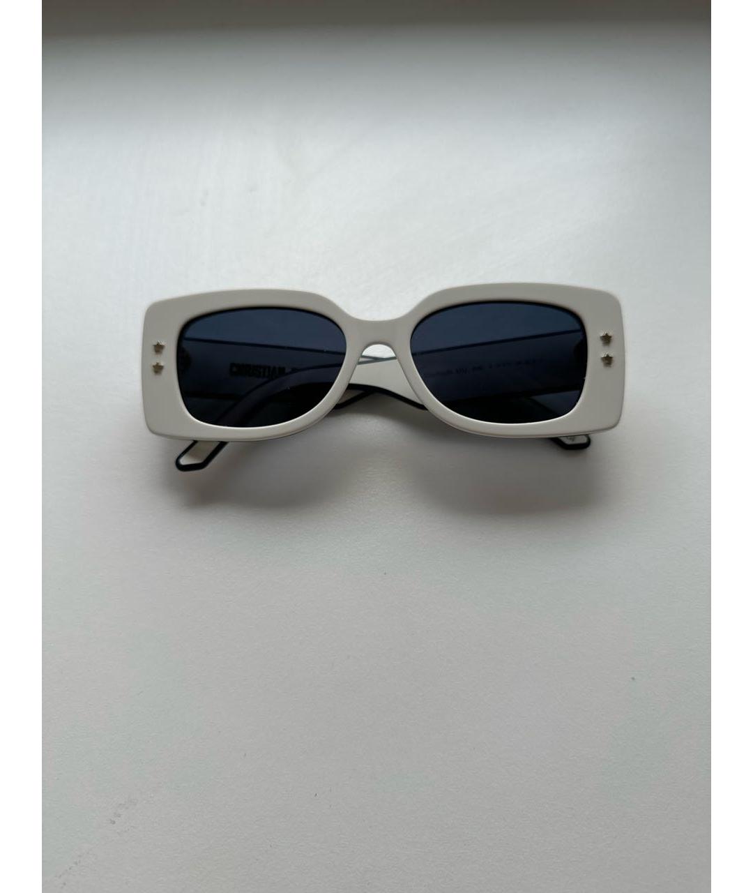 CHRISTIAN DIOR Белые пластиковые солнцезащитные очки, фото 5