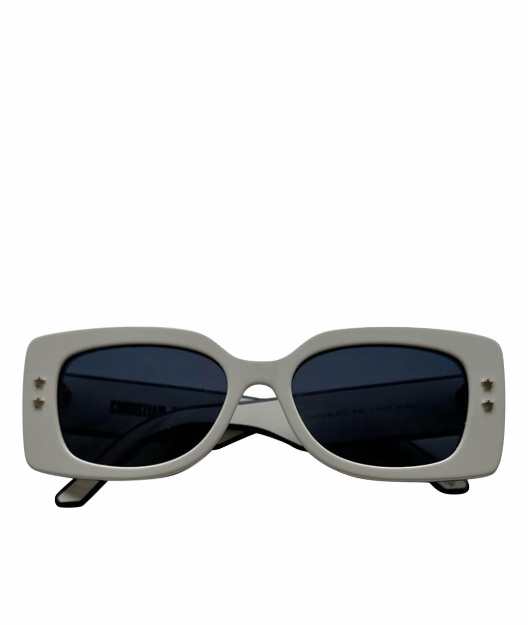 CHRISTIAN DIOR Белые пластиковые солнцезащитные очки, фото 1