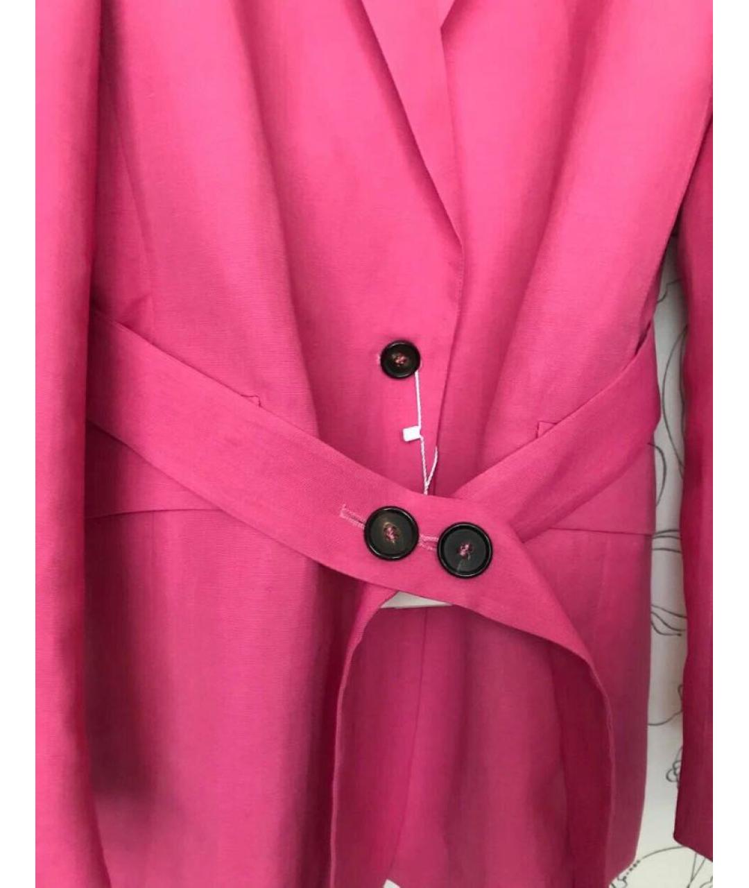 'S MAX MARA Розовый льняной жакет/пиджак, фото 8