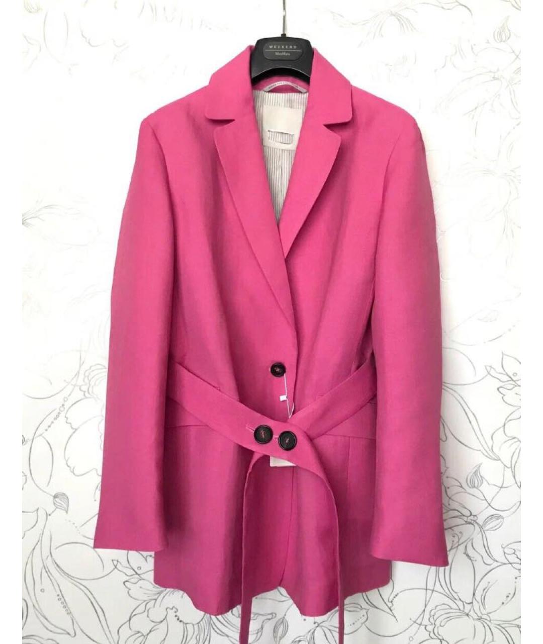 'S MAX MARA Розовый льняной жакет/пиджак, фото 7