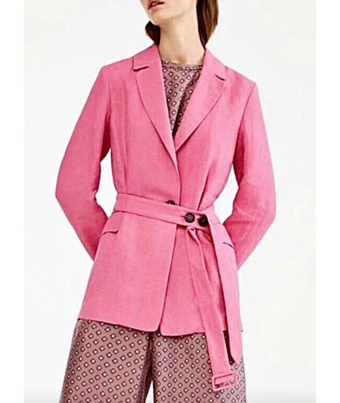 'S MAX MARA Розовый льняной жакет/пиджак, фото 2