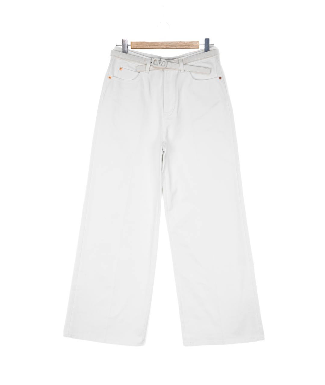VALENTINO Белые хлопковые прямые джинсы, фото 5