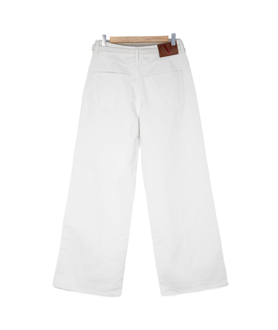 VALENTINO Белые хлопковые прямые джинсы, фото 2