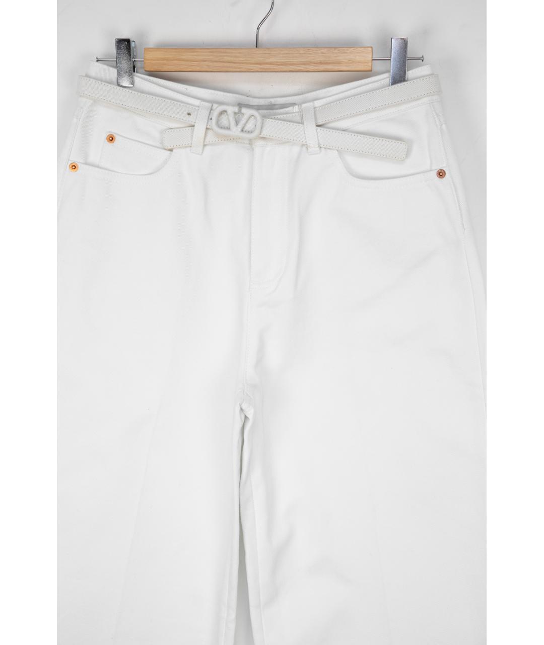 VALENTINO Белые хлопковые прямые джинсы, фото 3