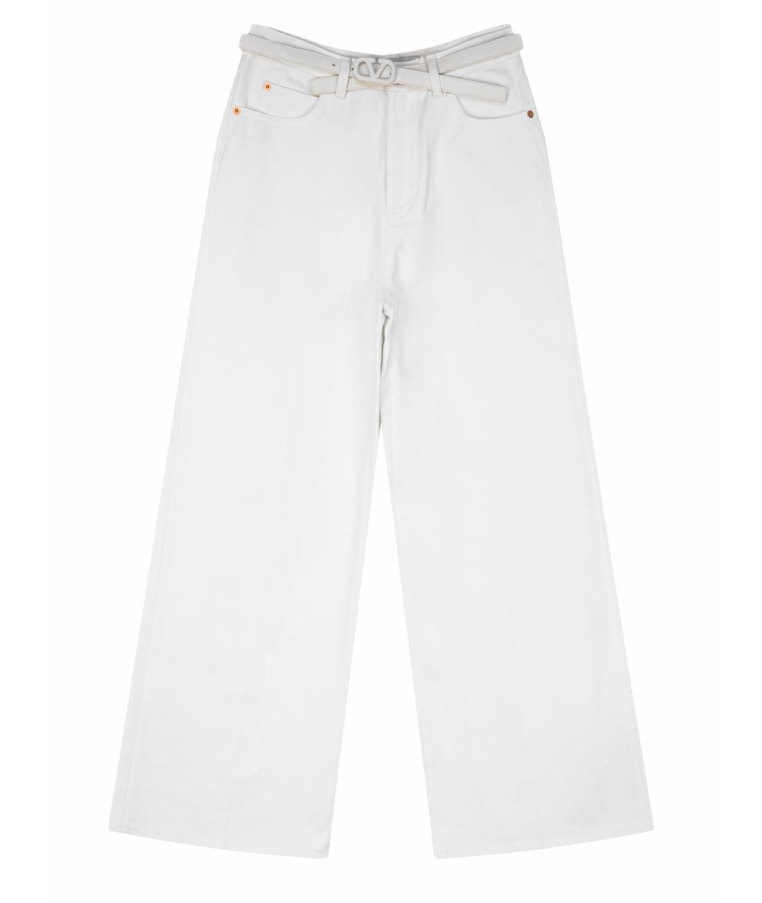 VALENTINO Белые хлопковые прямые джинсы, фото 1