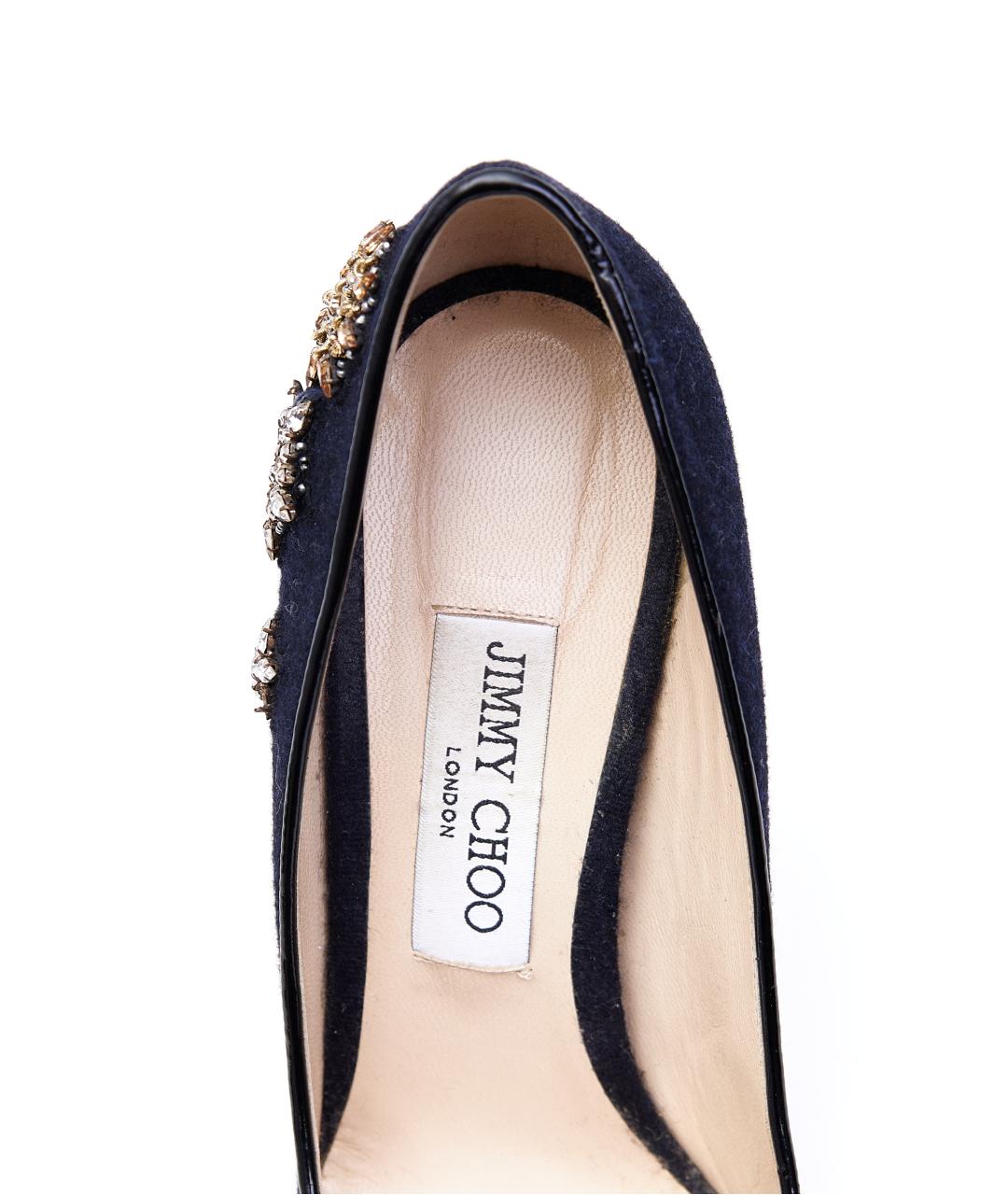 JIMMY CHOO Синие текстильные туфли, фото 6