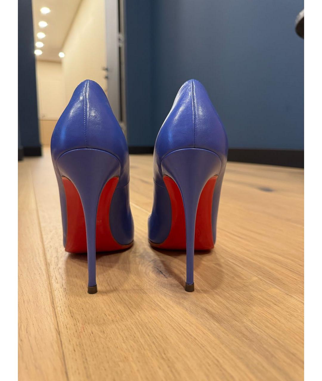 CHRISTIAN LOUBOUTIN Синие кожаные туфли, фото 4