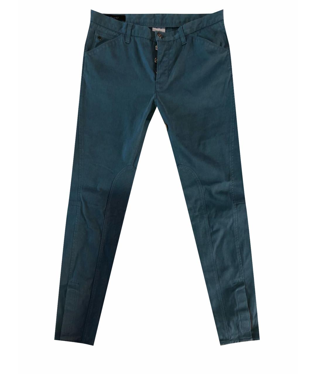 GUCCI Синие хлопковые джинсы скинни, фото 1