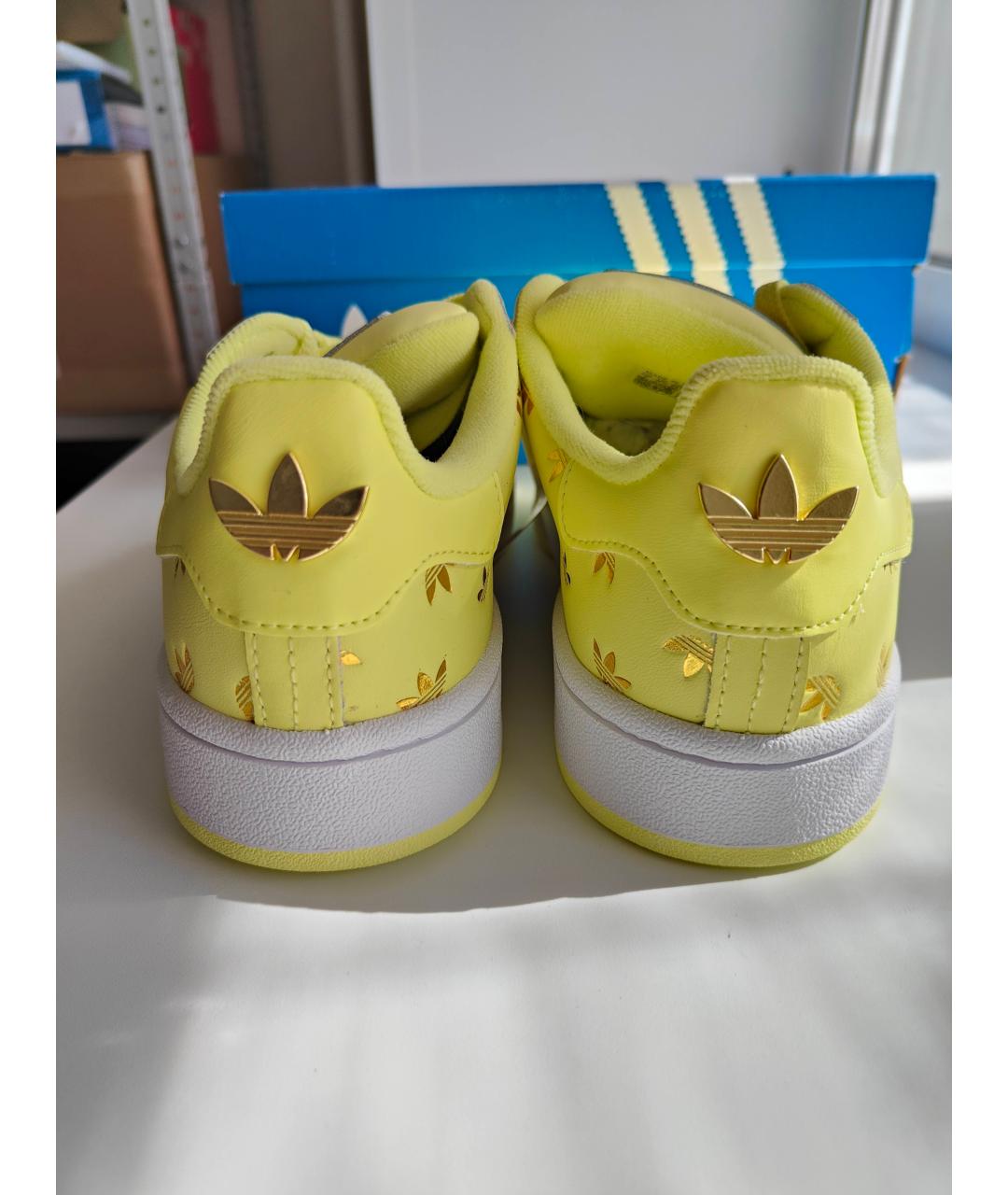 ADIDAS Желтые кожаные кроссовки, фото 4