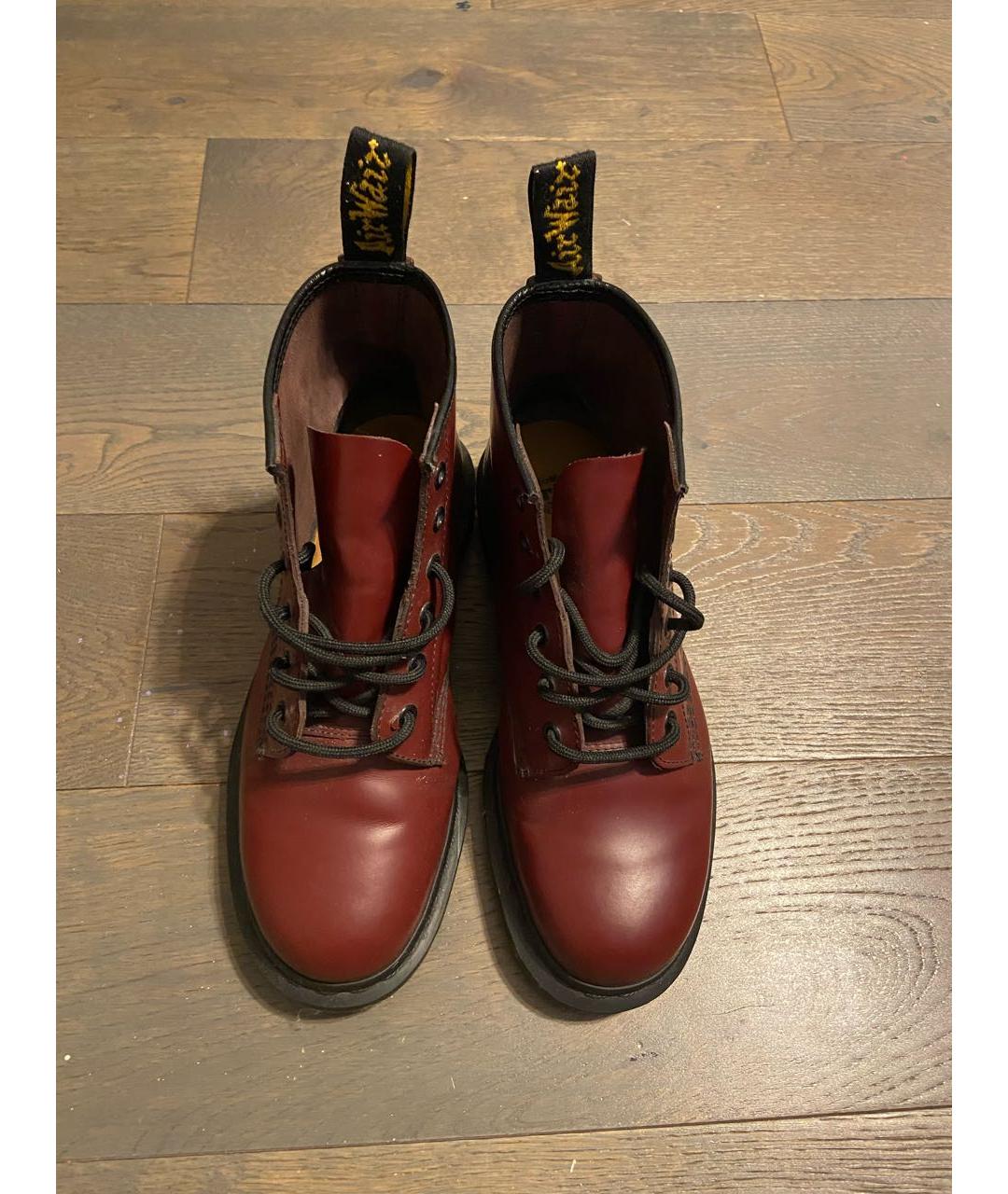 DR. MARTENS Бордовые кожаные ботинки, фото 2