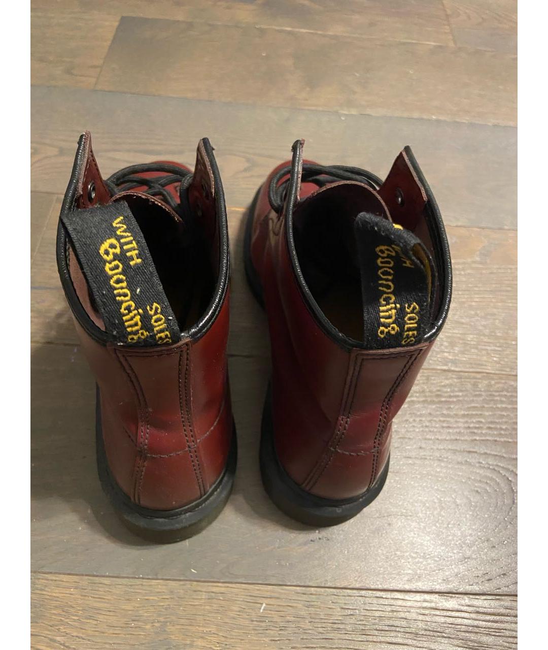 DR. MARTENS Бордовые кожаные ботинки, фото 3