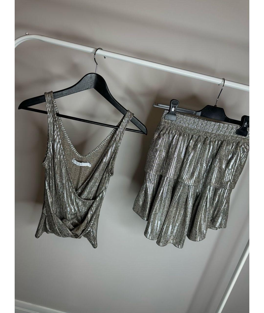 IRO Серебрянный костюм с юбками, фото 5
