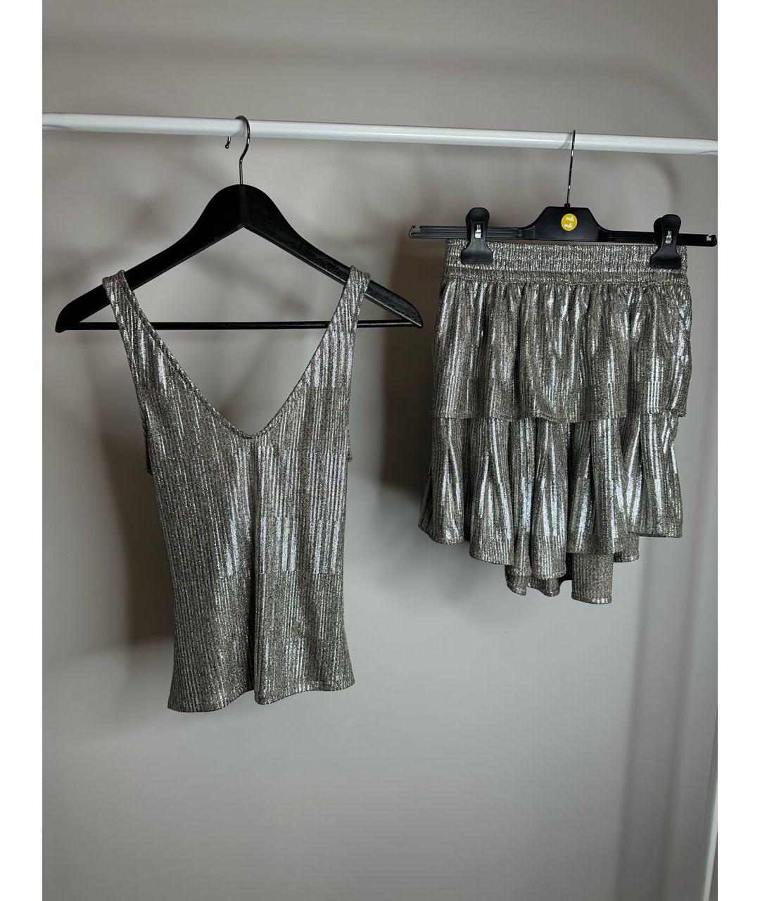 IRO Серебрянный костюм с юбками, фото 6