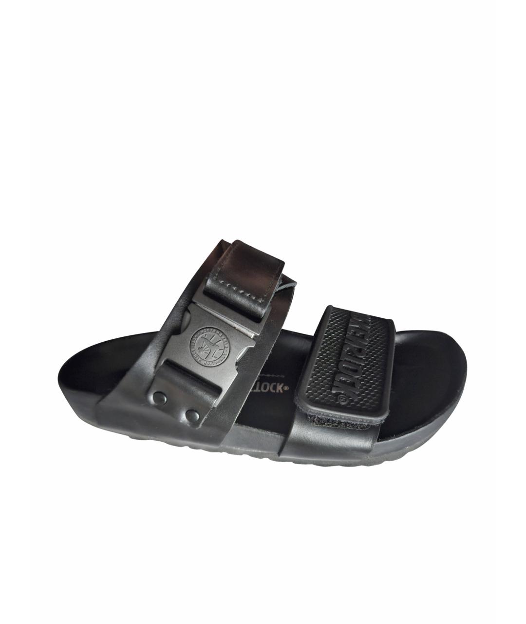 BIRKENSTOCK Черные кожаные сандалии, фото 1