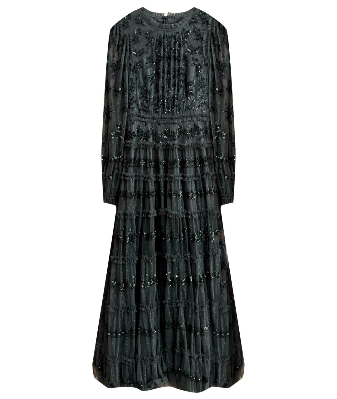NEEDLE & THREAD Черное сетчатое вечернее платье, фото 1