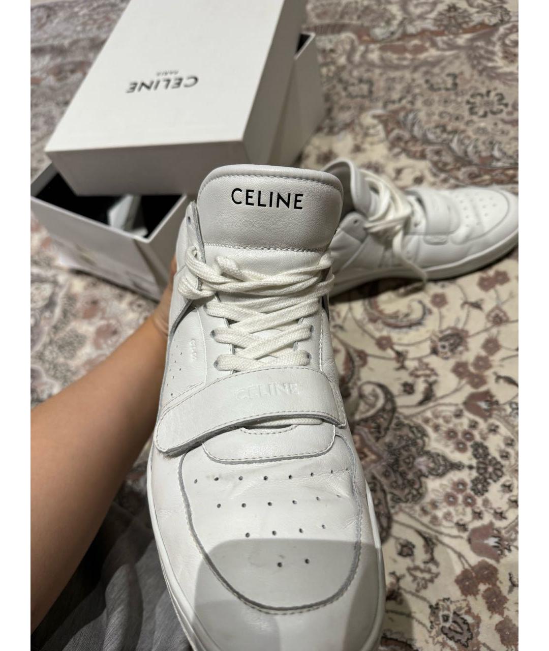 CELINE PRE-OWNED Белые кожаные кроссовки, фото 4