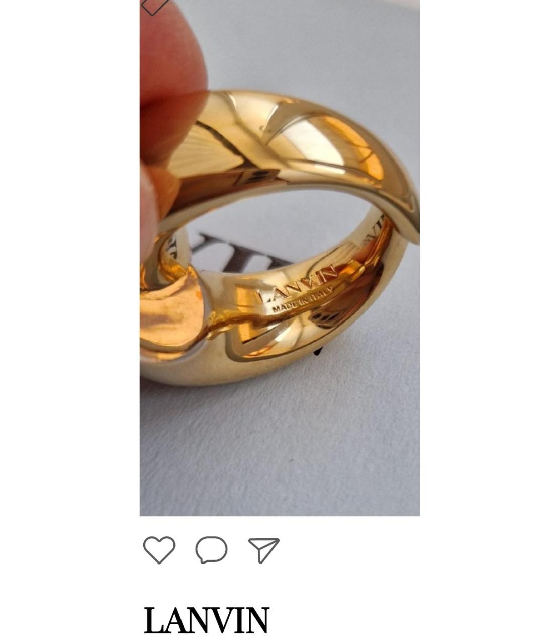 LANVIN Золотое латунное кольцо, фото 4
