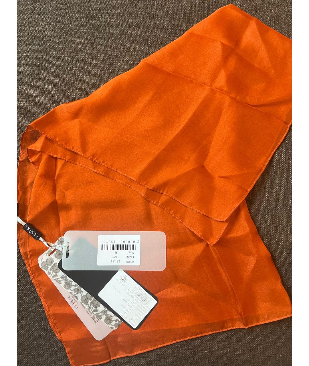 RE VERA Оранжевый шелковый платок, фото 2