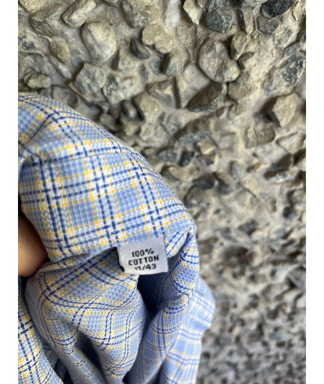 DIOR HOMME Голубая хлопковая кэжуал рубашка, фото 4