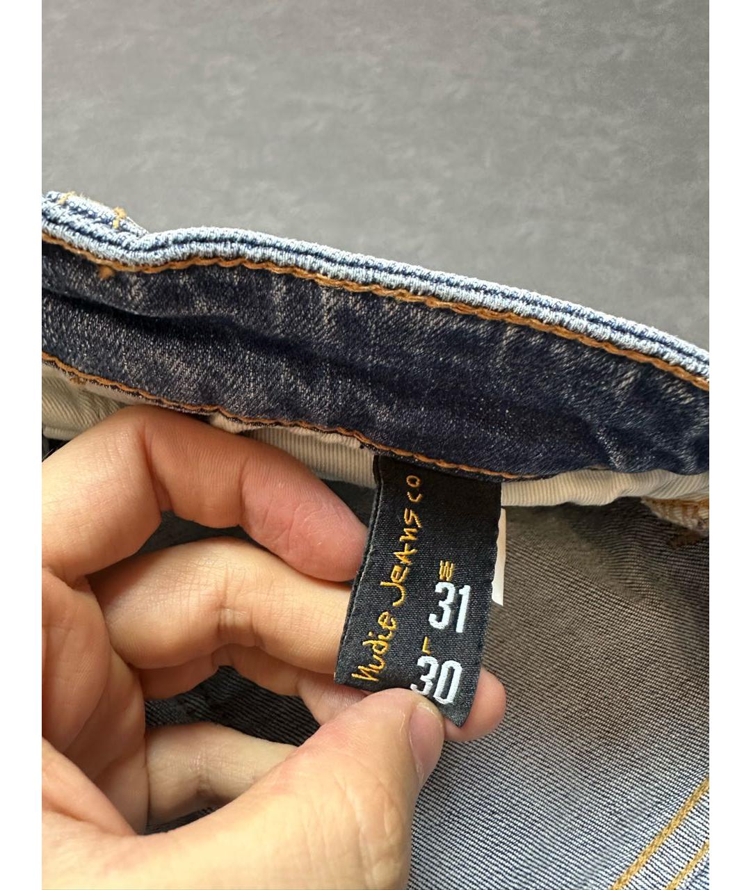 NUDIE JEANS CO Голубые хлопко-эластановые джинсы скинни, фото 7