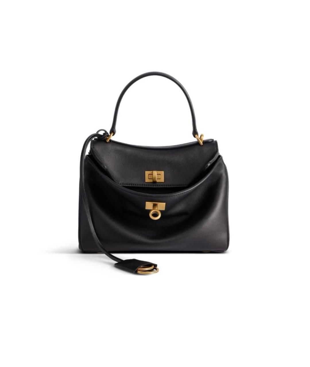 BALENCIAGA Черная кожаная сумка с короткими ручками, фото 1