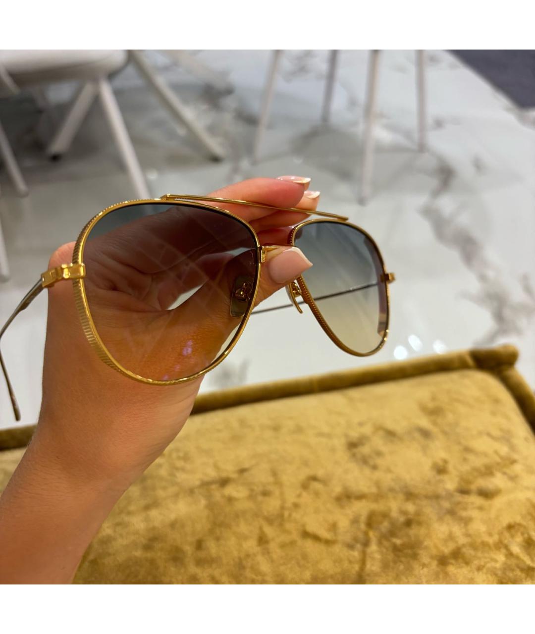 DITA Золотые металлические солнцезащитные очки, фото 2
