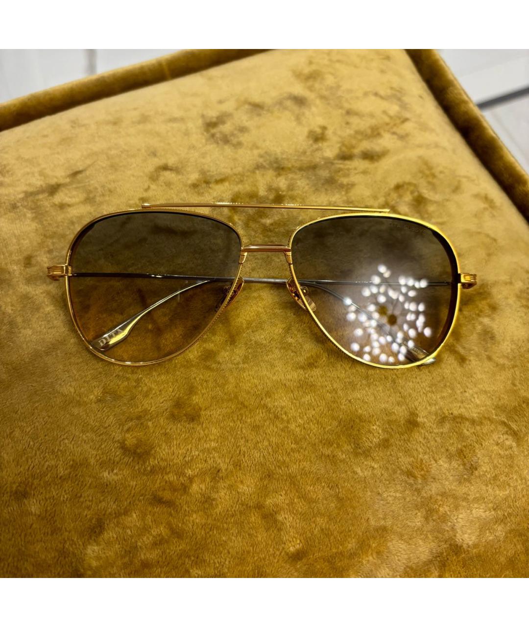 DITA Золотые металлические солнцезащитные очки, фото 7