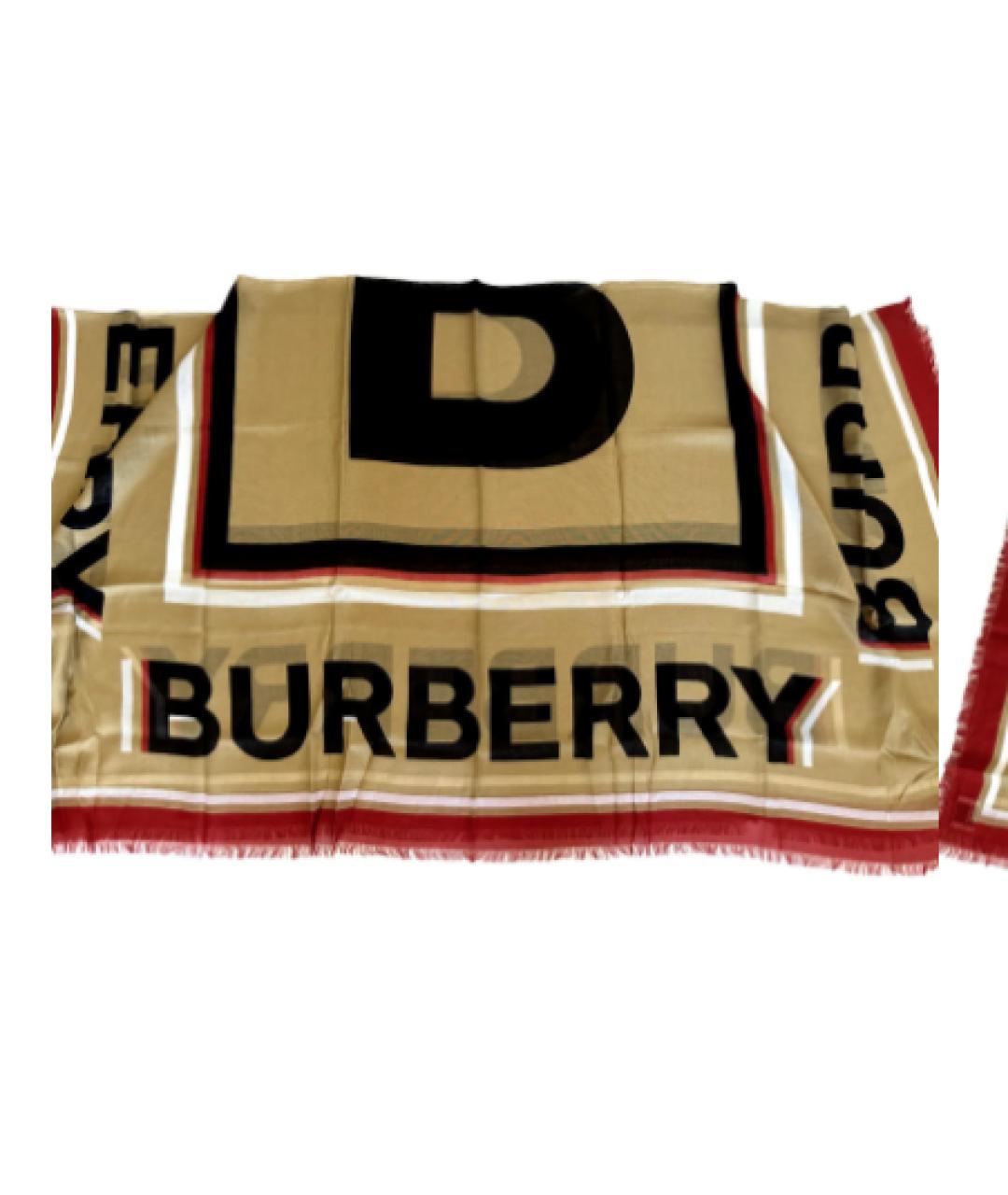 BURBERRY Бежевый платок, фото 6