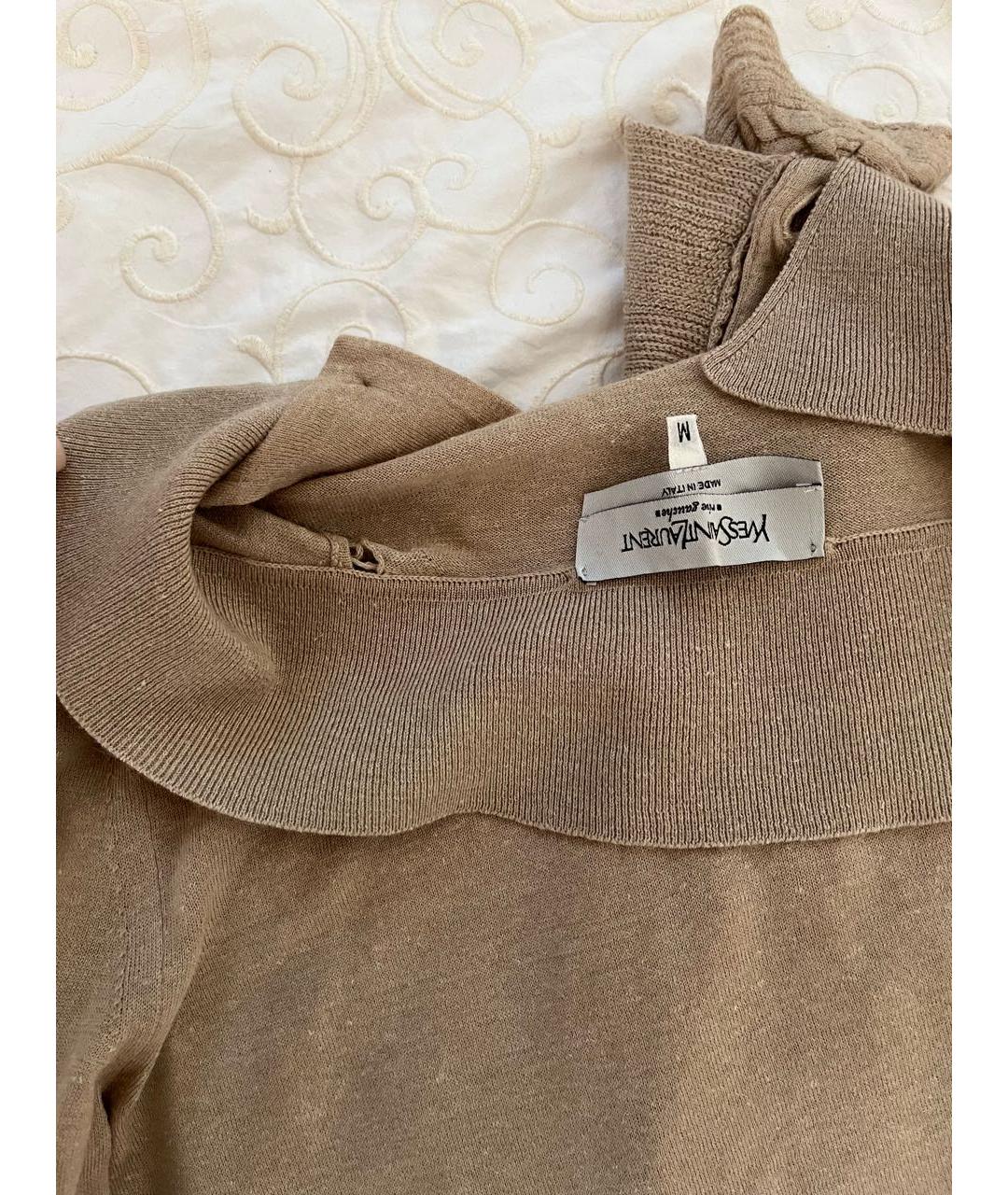 SAINT LAURENT Бежевая футболка, фото 8