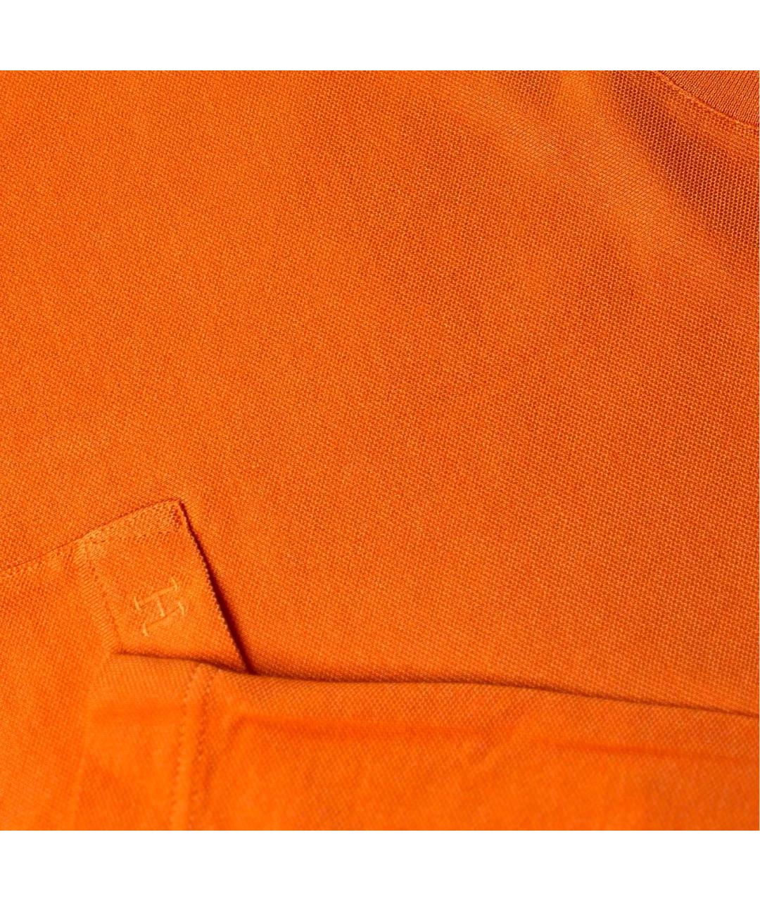 HERMES PRE-OWNED Оранжевая хлопко-эластановая футболка, фото 4