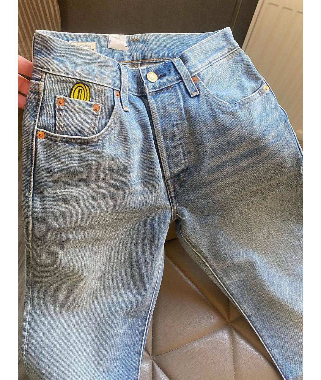 LEVI'S Голубые хлопковые прямые джинсы, фото 8