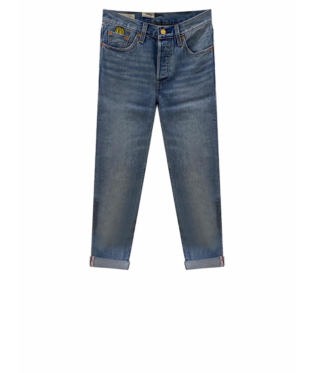 LEVI'S Голубые хлопковые прямые джинсы, фото 1