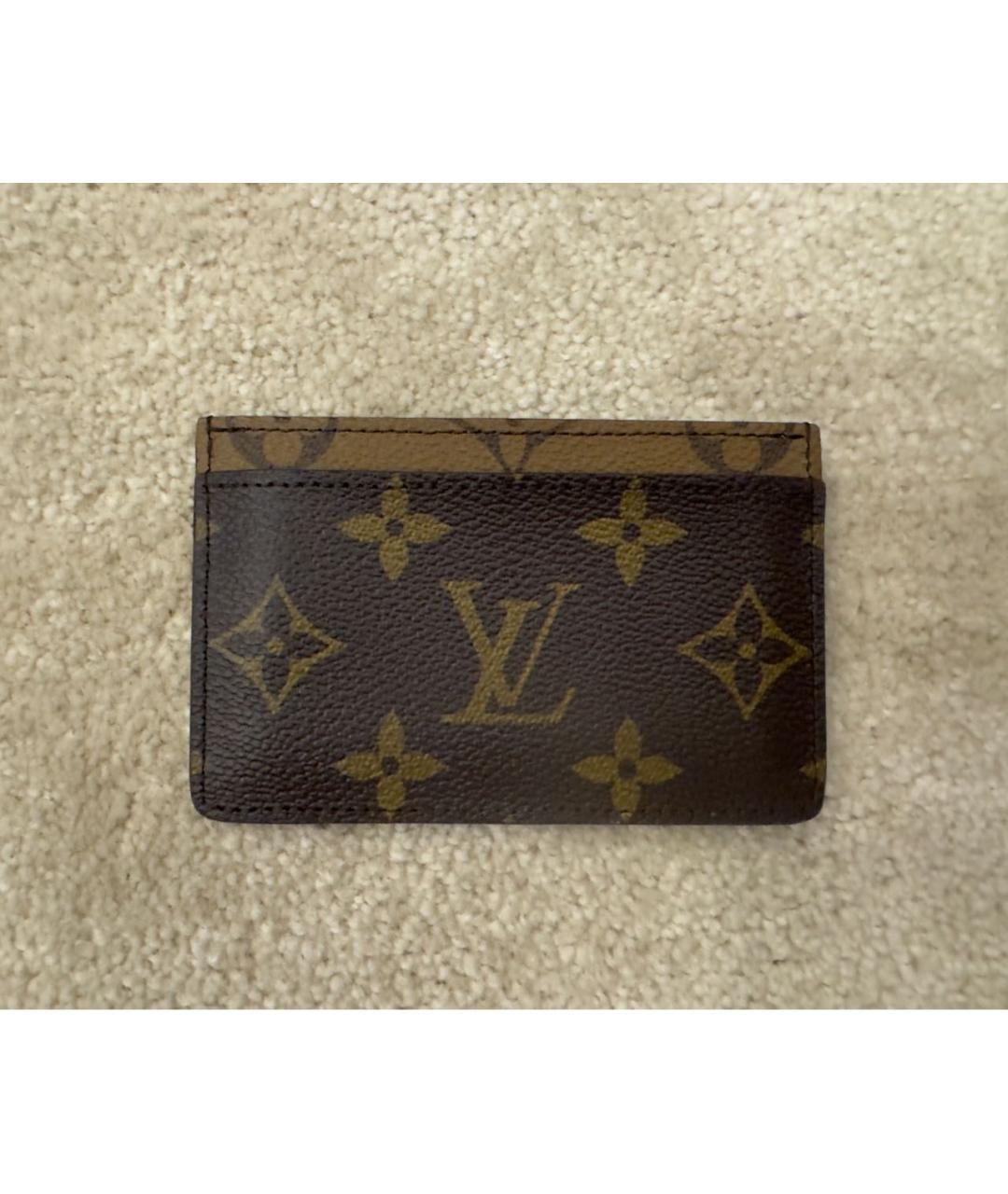 LOUIS VUITTON PRE-OWNED Коричневая визитница, фото 4