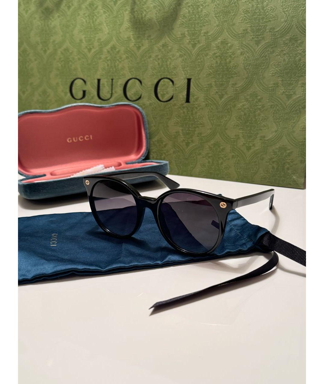 GUCCI Черные пластиковые солнцезащитные очки, фото 9