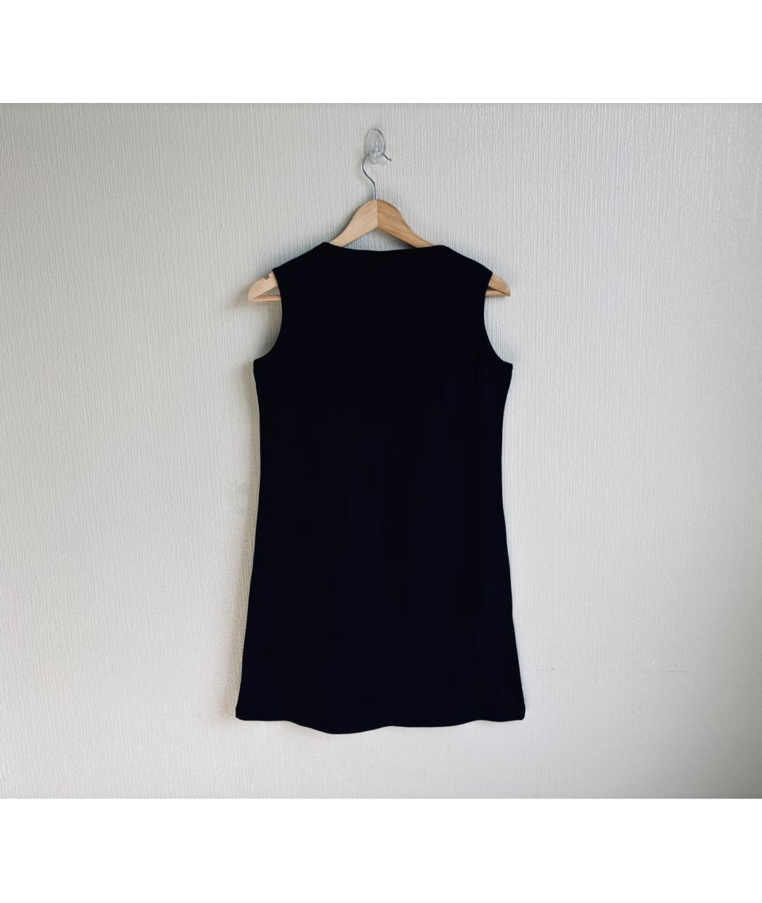 GAELLE BONHEUR Черное хлопко-эластановое повседневное платье, фото 2