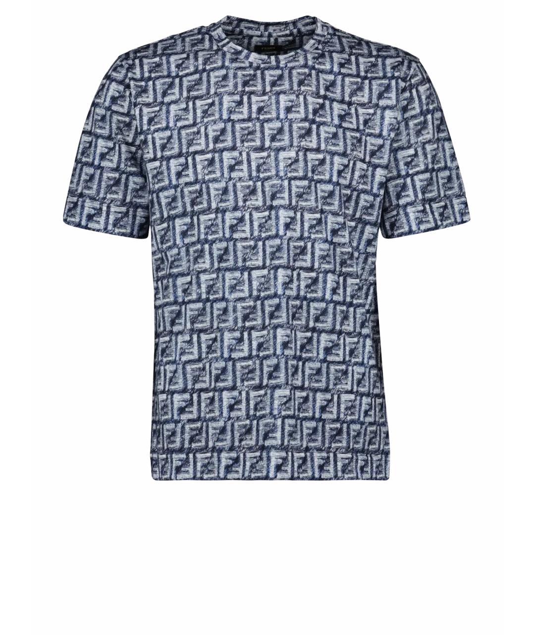 FENDI Синяя хлопковая футболка, фото 1