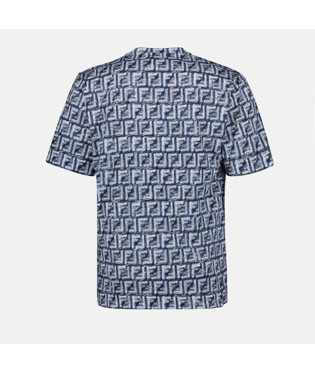 FENDI Синяя хлопковая футболка, фото 2