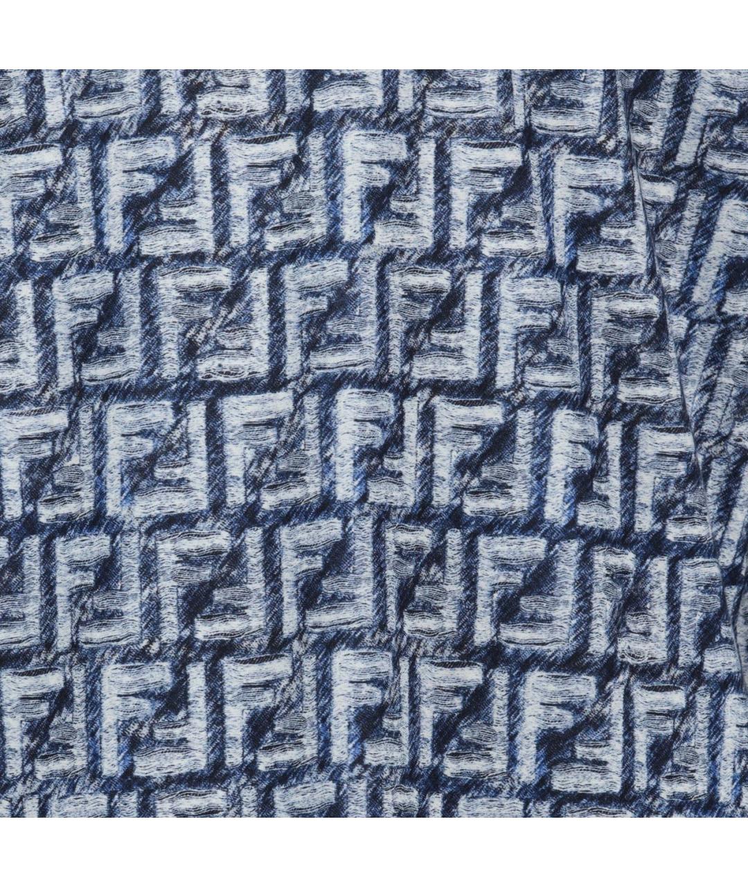 FENDI Синяя хлопковая футболка, фото 3