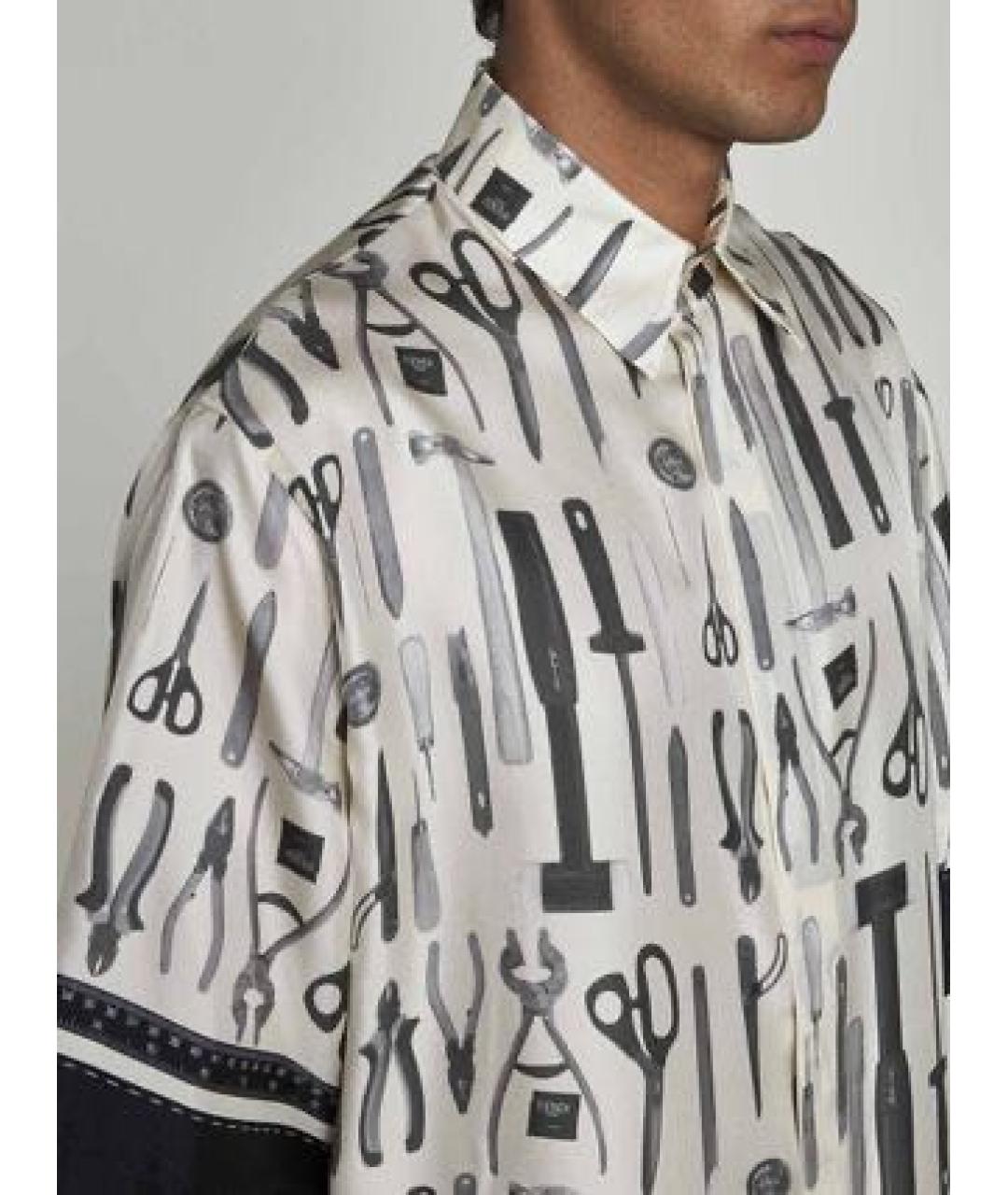 FENDI Мульти шелковая кэжуал рубашка, фото 5
