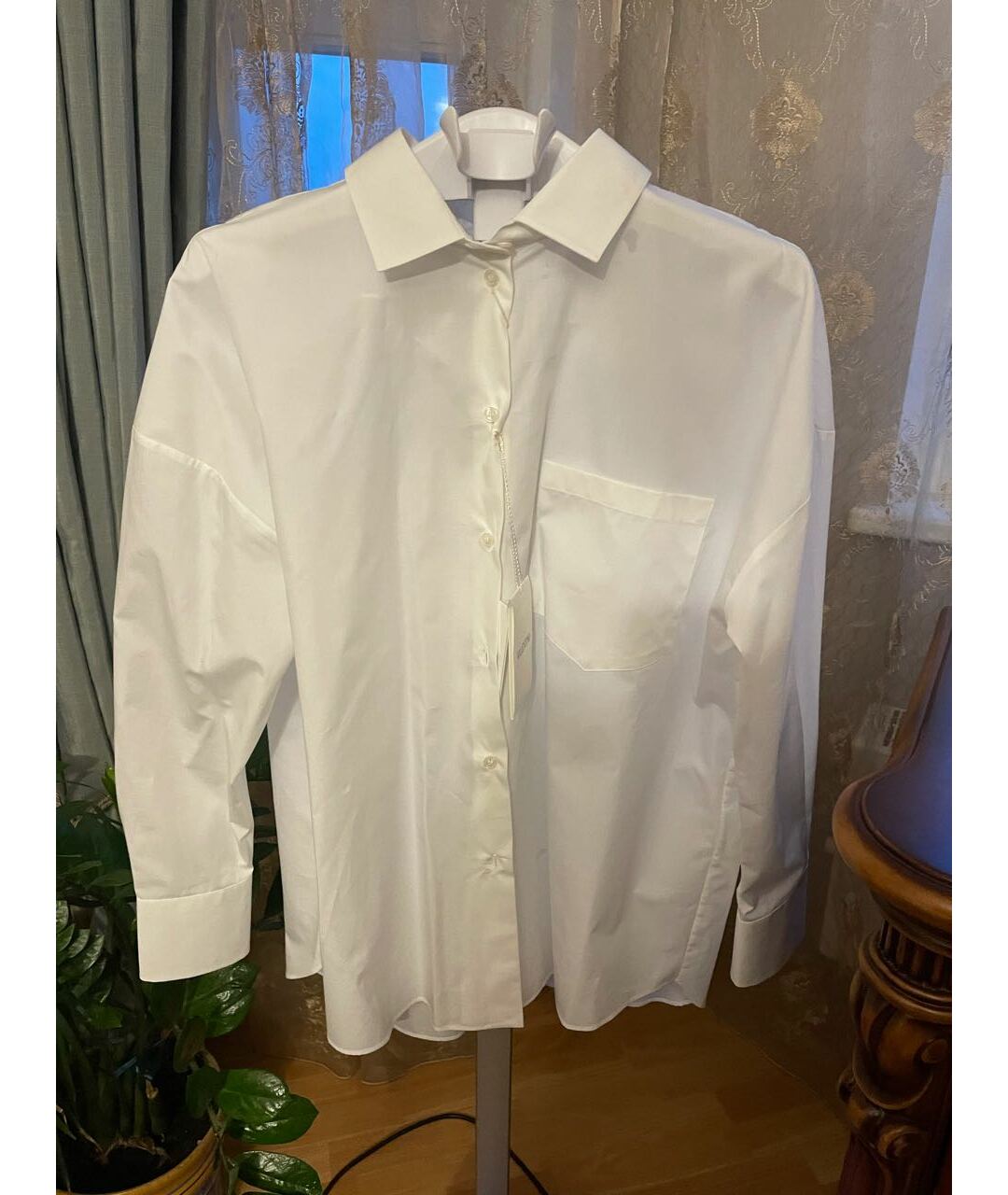 VALENTINO Белая хлопковая рубашка, фото 4