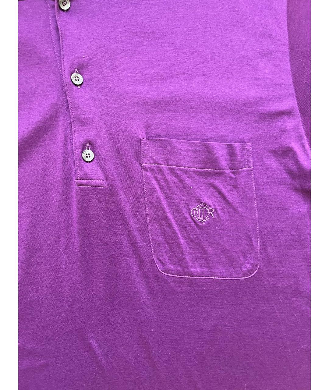 CHRISTIAN DIOR Фиолетовое хлопковое поло с коротким рукавом, фото 4