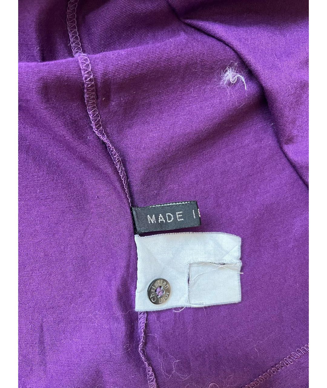 CHRISTIAN DIOR PRE-OWNED Фиолетовое хлопковое поло с коротким рукавом, фото 6