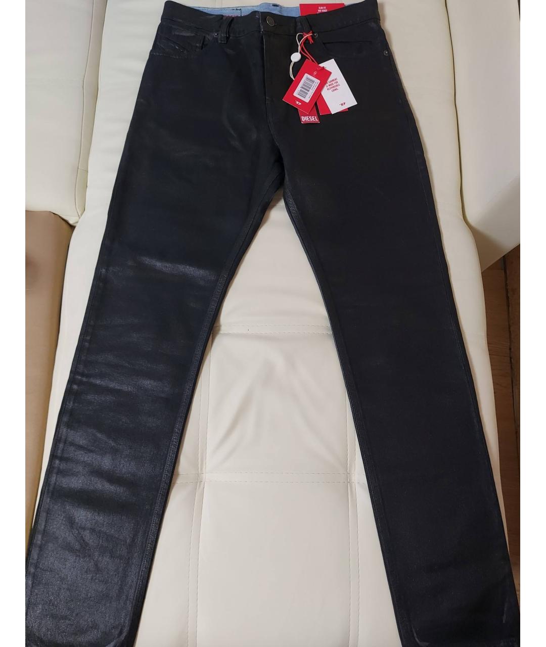 DIESEL Черные хлопковые прямые джинсы, фото 5