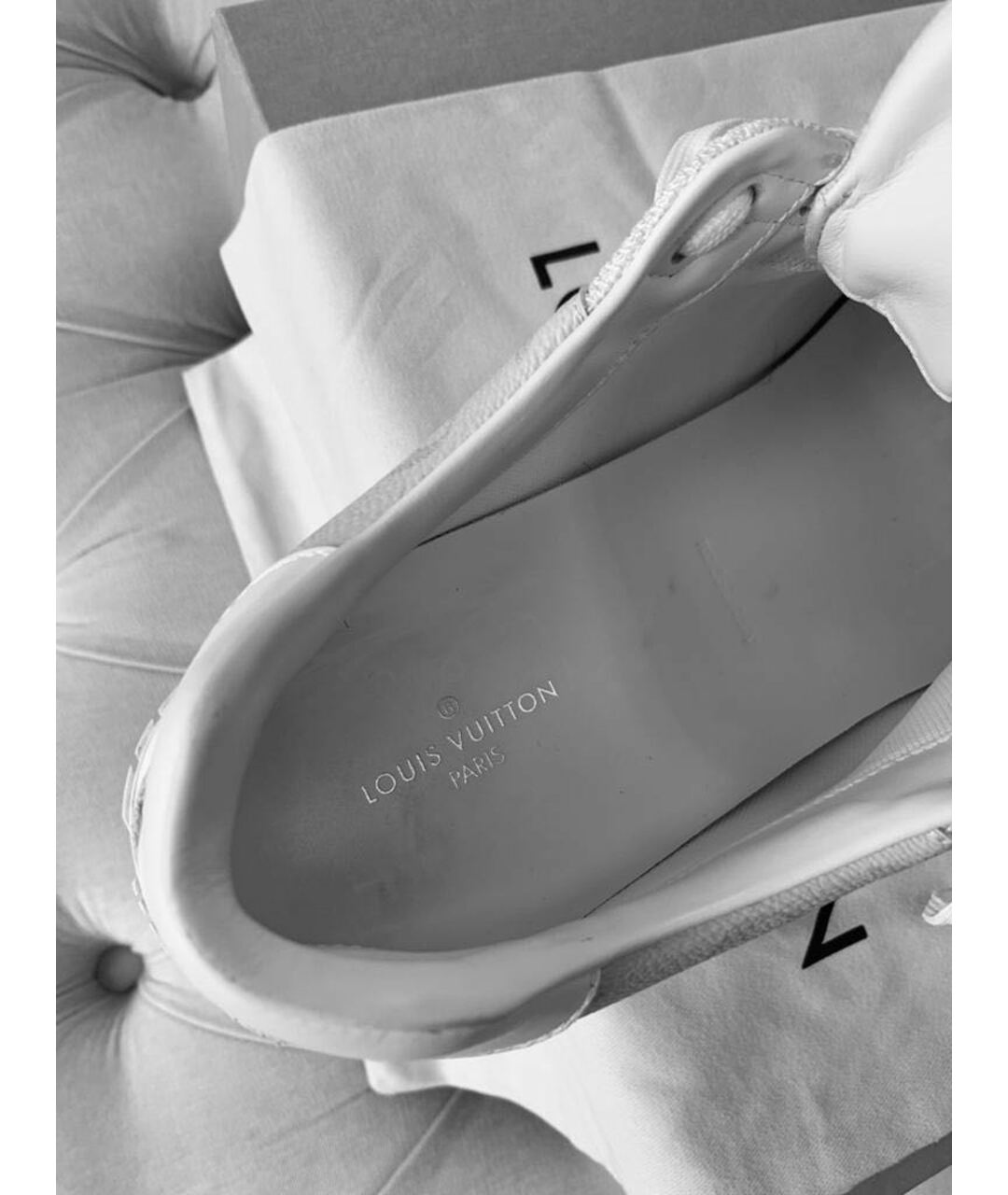 LOUIS VUITTON PRE-OWNED Белые кожаные низкие кроссовки / кеды, фото 5